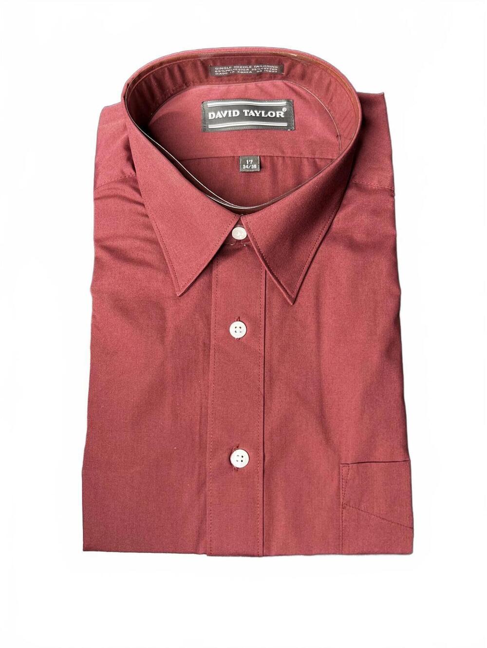 David Taylor NWT Burgundy Dress Shirt - 17 (34/35)